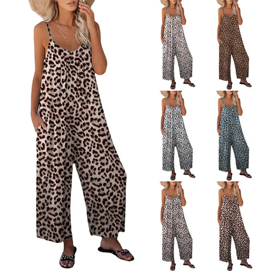 2025 Summer Women's Leopard Print Jumpsuit | Casual Loose Fit