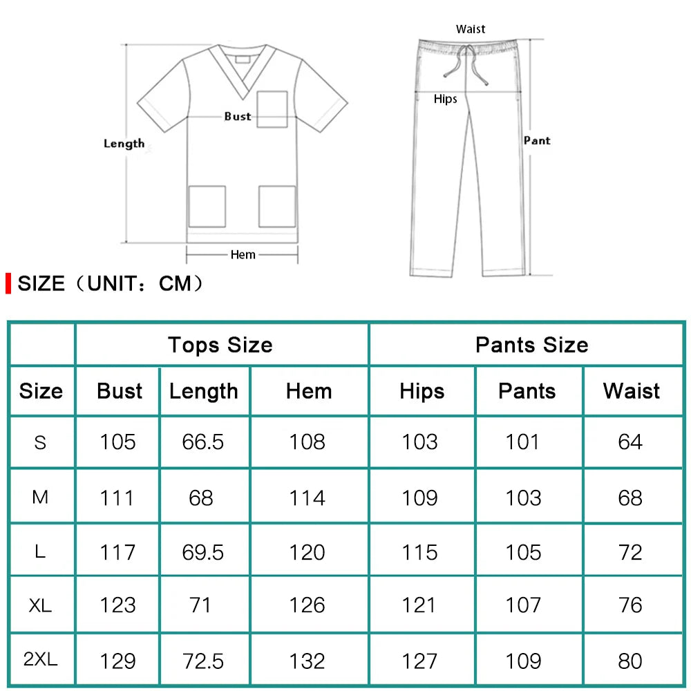 Medical Uniforms Women Scrubs Sets Nurse Nursing Work Clothes Beauty Salon Spa Work Clothes Surgical Suit Lab Hospital Overall - Dhavinci